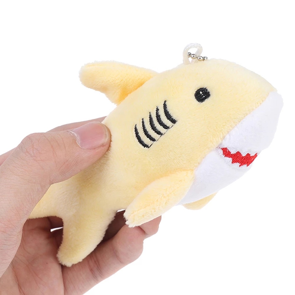 Móc Khóa Hình Cá Mập Nhồi Bông Hoạt Hình Nhiều Màu 12cm - MixASale