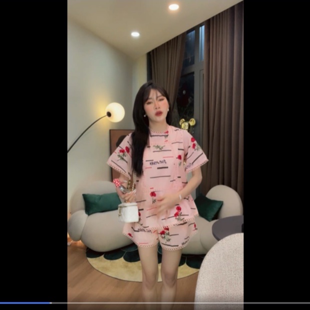 LILAC- Set áo quần hồng hoa thêu QCCC Hàng Loan Lâm