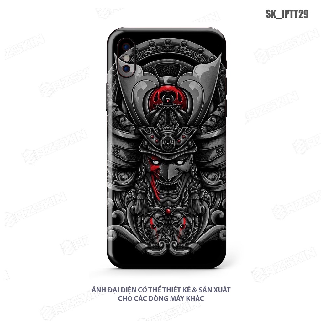 Miếng Dán Skin Dành Cho IPhone 7 - 13 Pro Max Samurai |SK_IPHTT29| Chất Liệu Nhập Khẩu, Khuôn Cắt CNC Dán Full Lưng Viền