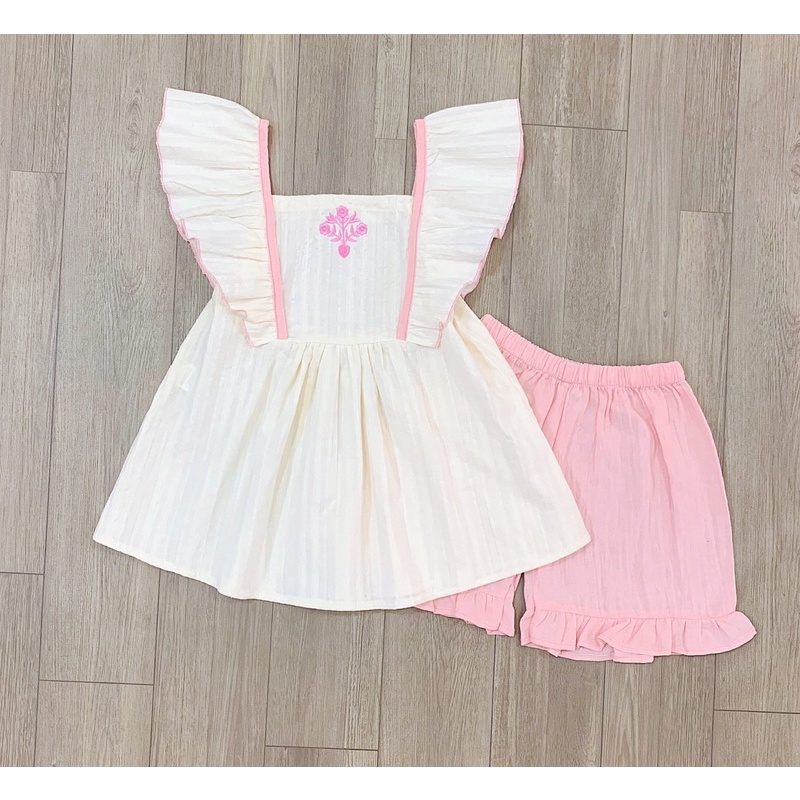 Bộ Melisa áo cánh tiên quần hồng - HÀNG SALE KO ĐỔI TRẢ