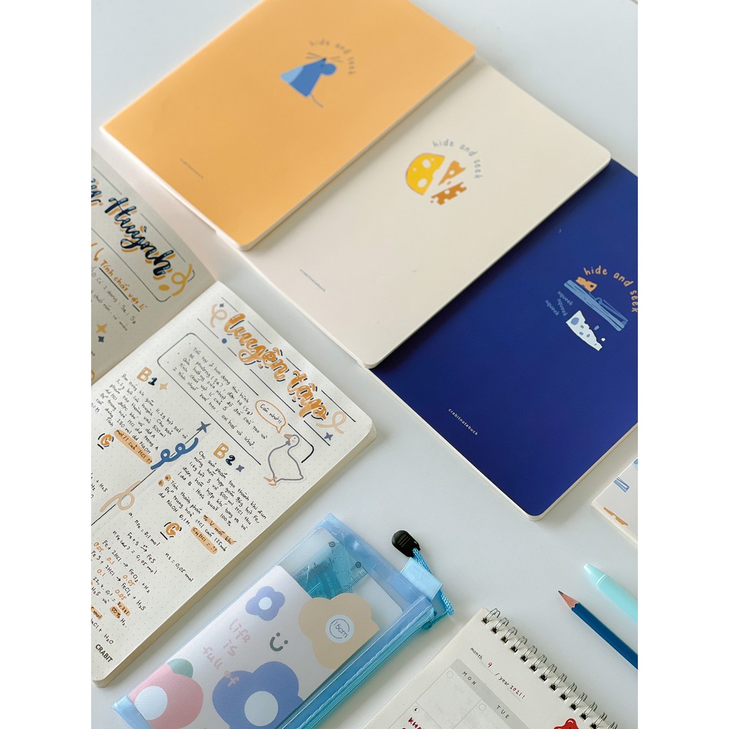 Set vở dot, planner, thước, bút Hide &amp; Seek - Mouse chuột