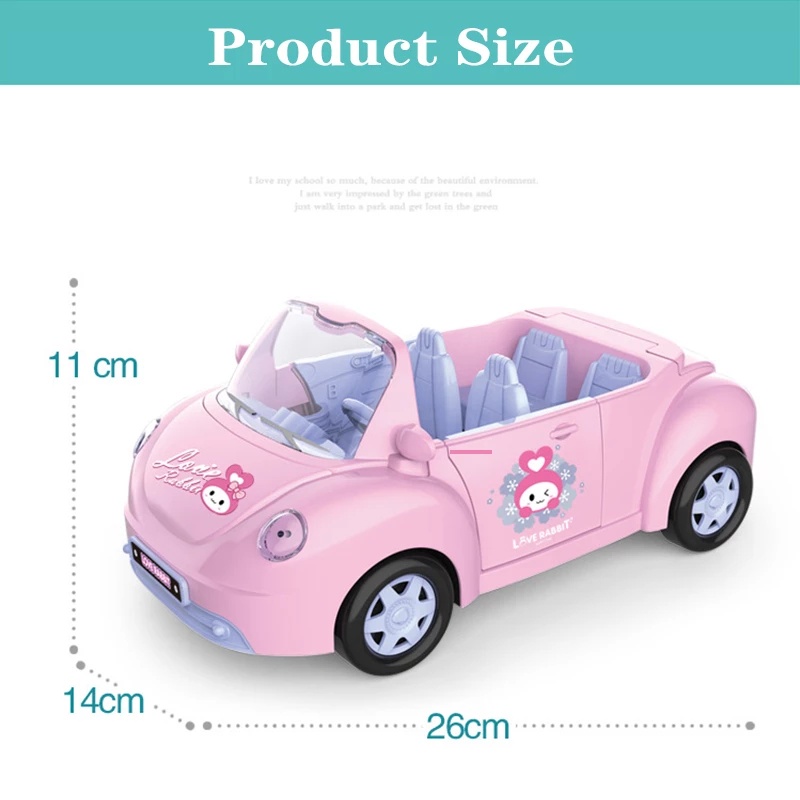 Đồ Chơi Mô Hình Xe Hơi Thỏ DIY Màu Hồng Cho Bé Gái