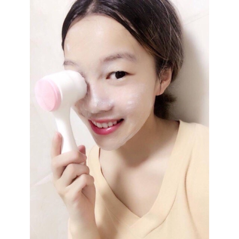 Cọ massage rửa mặt KOREA 2 đầu 3D gai silicon