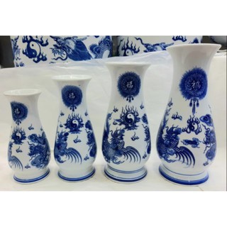 Bình hoa men xanh thờ cúng Bát Tràng
