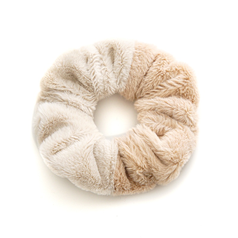 Dây Buộc Tóc Cao Su Bọc Lông Thỏ Giả Hai Màu Đơn Giản Mùa Đông Mới