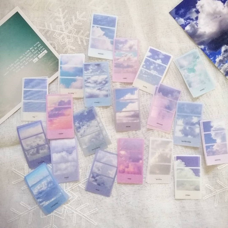 Set 20 sticker chủ đề bầu trời tông pastel trang trí bullet journal - ginandtonic