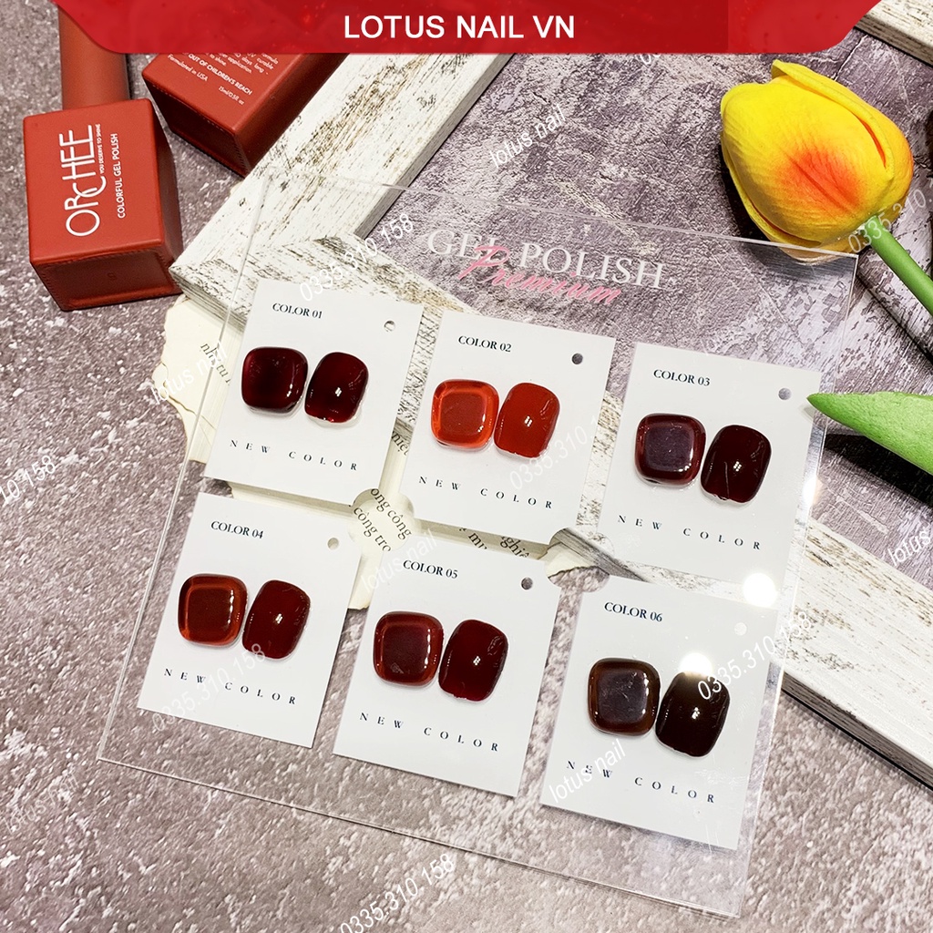 Sơn gel đỏ Orchee, set sơn đỏ màu đặc biệt, chai 15ml nhập khẩu từ USA