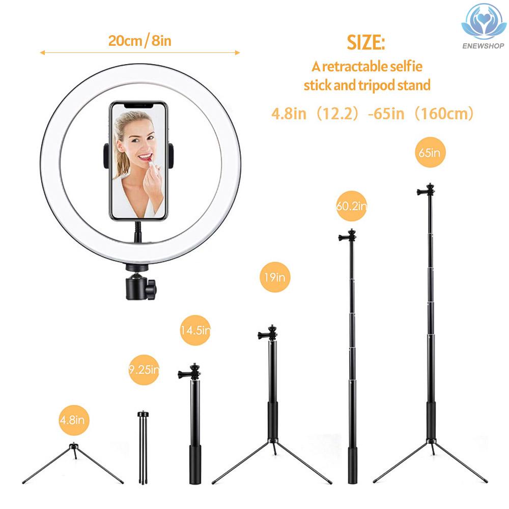 Vòng Đèn Led 20cm Kèm Giá Đỡ Điện Thoại Có Thể Gập Lại Tiện Dụng | BigBuy360 - bigbuy360.vn