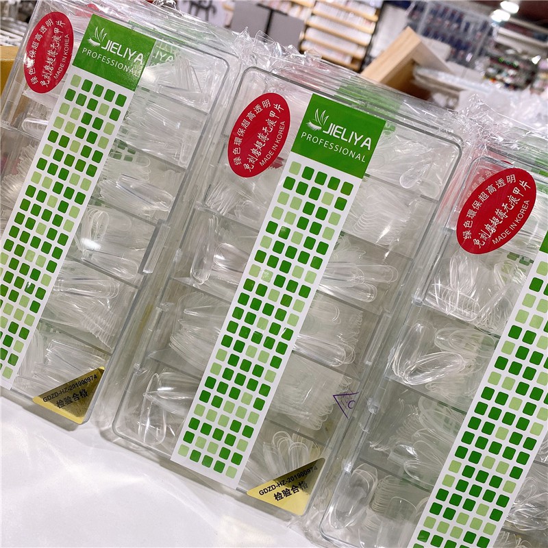 Móng úp HSM Jieliya phom nhọn hộp 500 móng giả chất liệu nhựa siêu dẻo form chuẩn Hàn