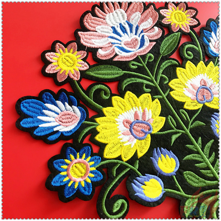 ✿ Miếng Dán Ủi Quần Áo Hình Hoa Xinh Xắn ✿ 1 Miếng Vá Ủi Quần Áo Hình Huy Hiệu (L-07100)