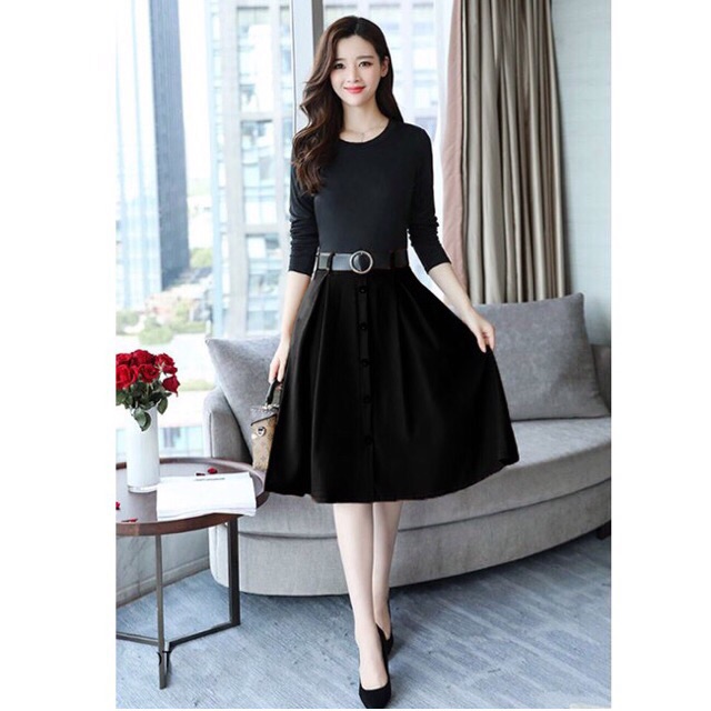 CHÂN VÁY MIDI PHỐI NÚT XINH ĐẸP | BigBuy360 - bigbuy360.vn