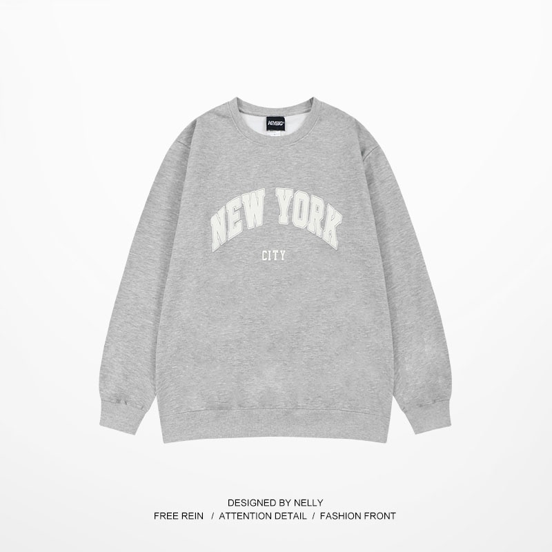 Áo sweater Nelly nỉ lót lông in hình "NEW YORK" áo nỉ