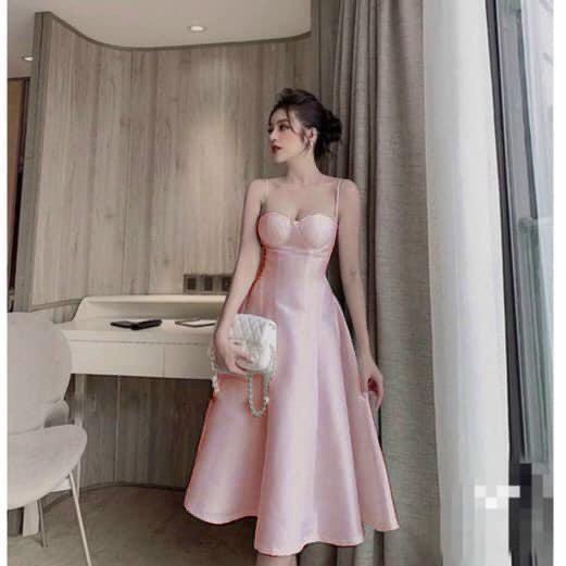 (Free ship) Mẫu Đầm Hai Dây Dáng Xòe Cực HOT Freesize Cho CHị Em 40-55kg UP VLTN Shop