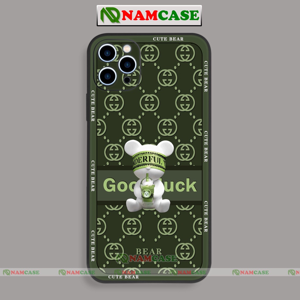 Ốp lưng iPhone cặp đôi Gấu cute dễ thương đẹp cạnh viền vuông ip 6/6s/7/8/X/XS/XR/11/12/13/14 Pro Plus Max
