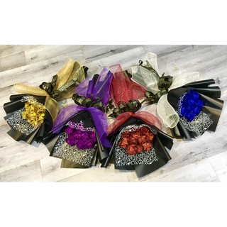bó hoa nhũ kim tuyến 11 bông