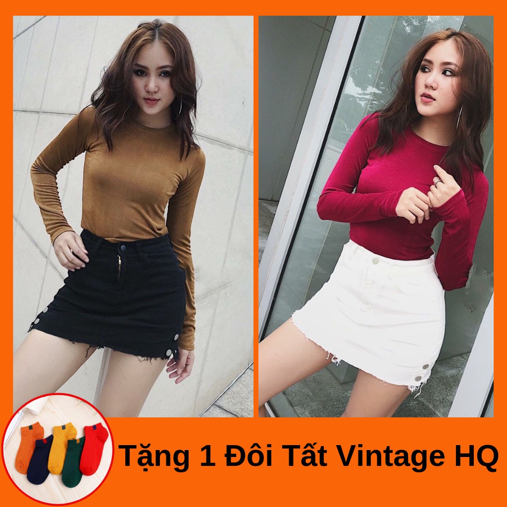 Quần Váy Jean Đen Trắng Nút Lai - Chân váy Ngắn - (SALE - HẾT TẶNG VỚ ) - Tashop