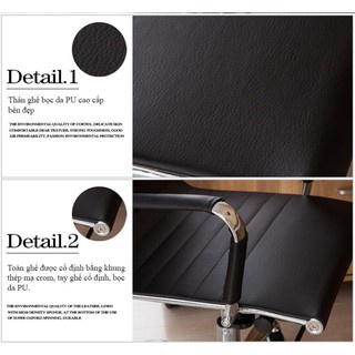 Ghế văn phòng chân xoay da Silimi cao cấp STAHOUSE GVP207.X