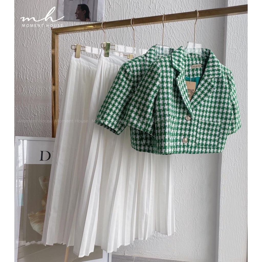 Set áo bố + chân váy dập li, freesize chân váy bo chun co giãn thoải mái , áo và váy may 2 lớp dày dặn