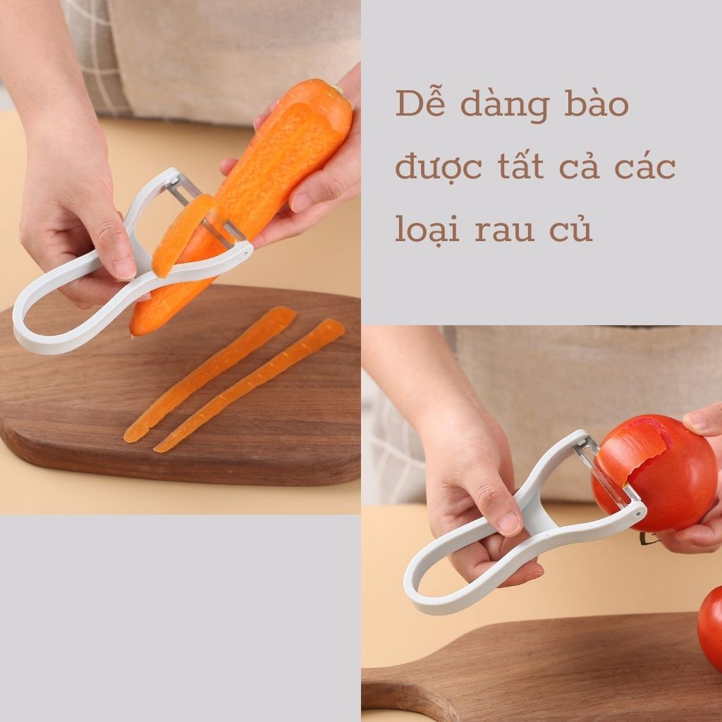 Dụng cụ gọt bào rau củ thông minh, dao bào sợi bộ đa năng 2 trong 1 màu Pastel dễ thương EC Life 0904