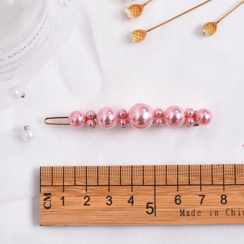 Kẹp Tóc Đính Hạt Ngọc Trai Giả Màu Hồng / Trắng Ngọt Ngào Phong Cách Hàn Quốc Cho Nữ