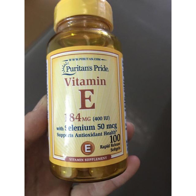 Viên Uống Vitamin E 400iu with Selenium 50mcg Puritan's Pride 100v