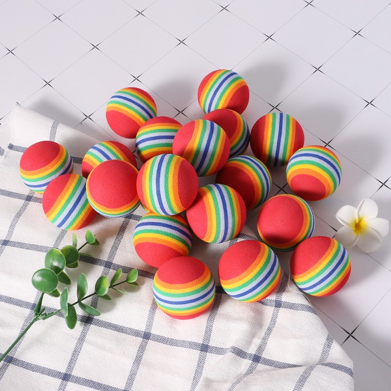 Set 20 Bóng Golf Bằng Xốp Họa Tiết Kẻ Sọc Nhiều Màu Sắc