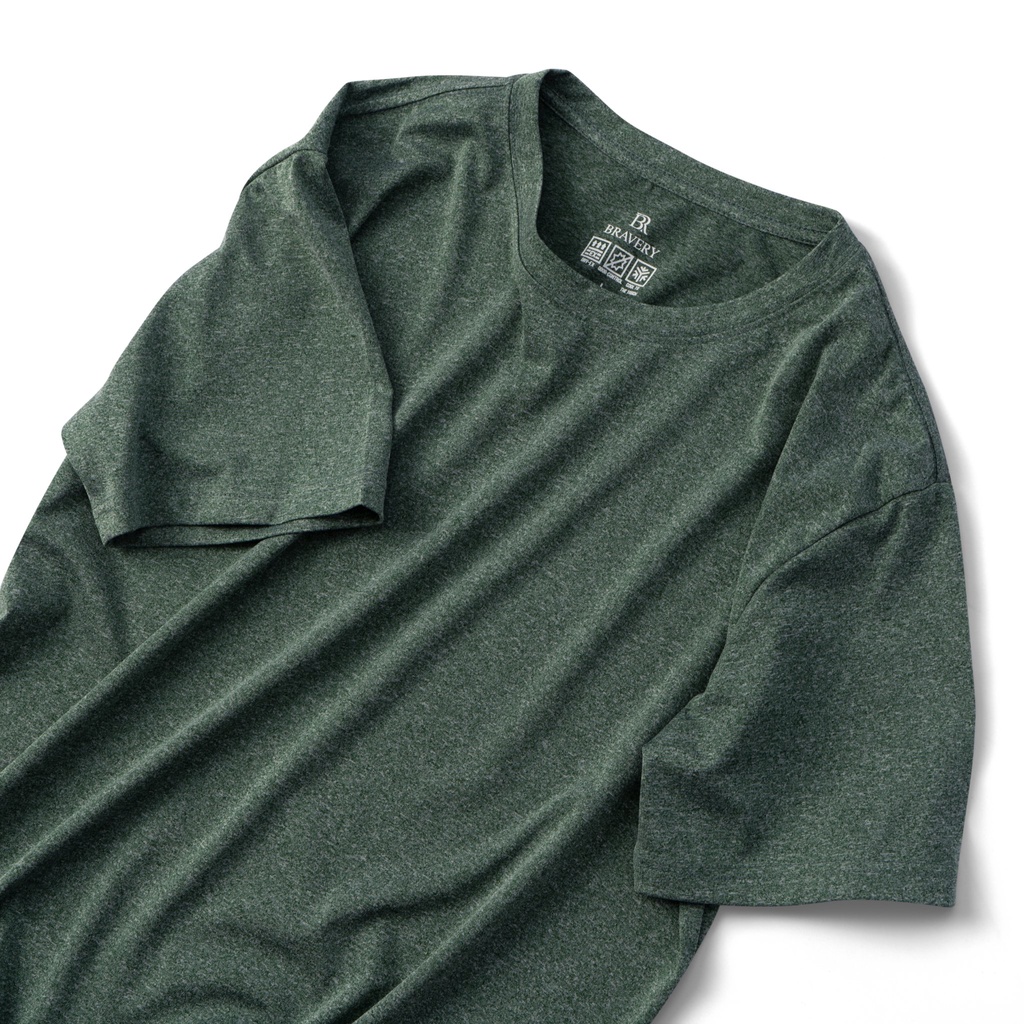 Áo thun nam cổ tròn BRAVERY vải thun lụa co giãn 4 chiều ,dày dặn, form regular fit thoải mái