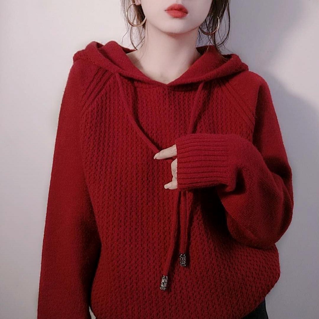 Áo Hoodie Dệt Kim Dày Dáng Rộng Phong Cách Giáng Sinh Thời Trang Mùa Đông 2022 T423