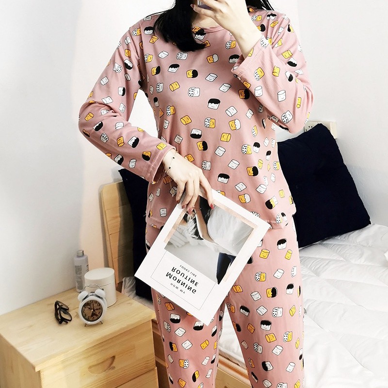 Bộ đồ ngủ nữ họa tiết cute dễ thương- đồ ngủ nữ siêu xinh chất cotton BD931