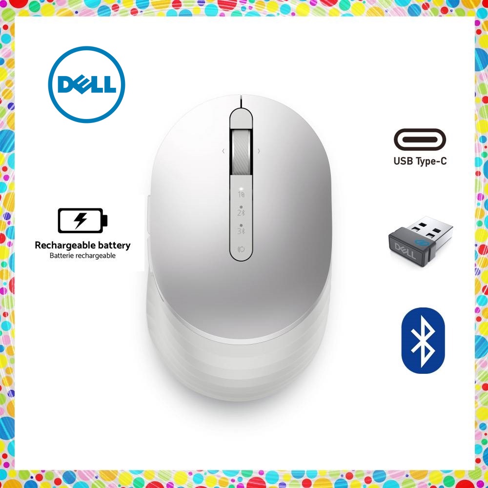 Chuột Dell MS7421W Premier Rechargeable Wireless Mouse - không dây pin sạc kết nối 3 máy: USB & Bluetooth MS 7421W 7421