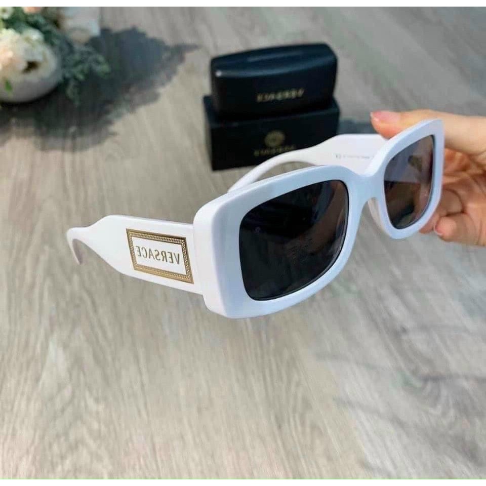 Kính mát thời trang VS VERSACE 2 màu trắng, beo logo vàng,phong cách châu âu sang trọng - Kiểu dáng unisex