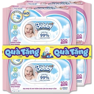 Combo 6 gói khăn ướt Bobby (100 tờ/gói)