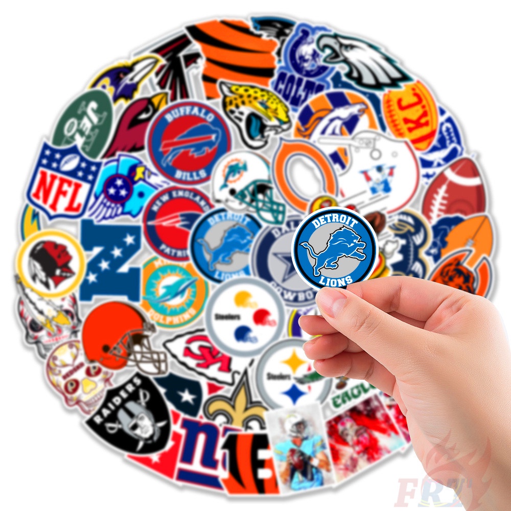 Set 50 miếng dán NFL logo bóng đá 03 chống thấm nước thời trang