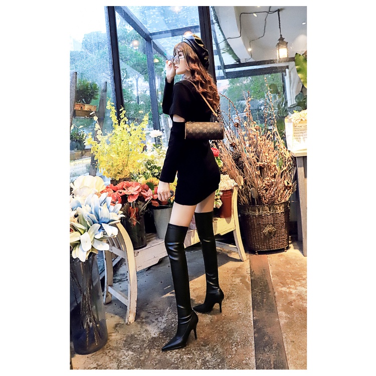 9822-3 (315-16) BỐT NỮ BIGTREE HÀNG CHÍNH HÃNG GÓT NHỌN DA BÓNG BỐT DÀI