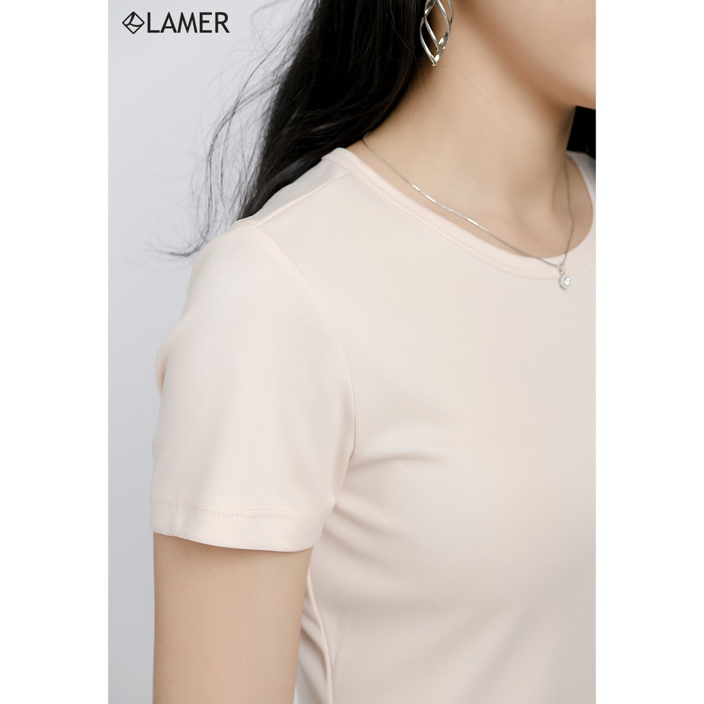 Áo phông cổ tròn LAMER L61S19H014 (Trắng/Hồng be)