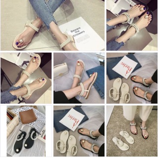 Sandal xỏ ngón đính hột