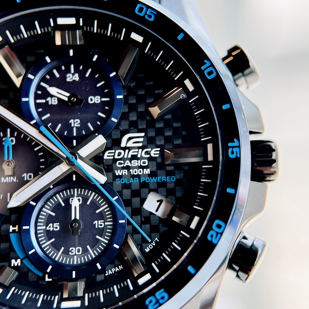Đồng hồ nam máy pin năng lượng mặt trời Casio EQS-900PB-1B Dây cao su chống nước 100m Bảo hành 1 năm Hyma watch