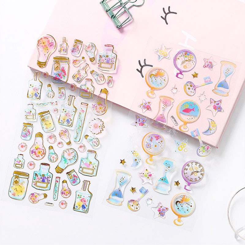 Miếng dán hình trái tim màu hồng dễ thương trang trí sổ tay