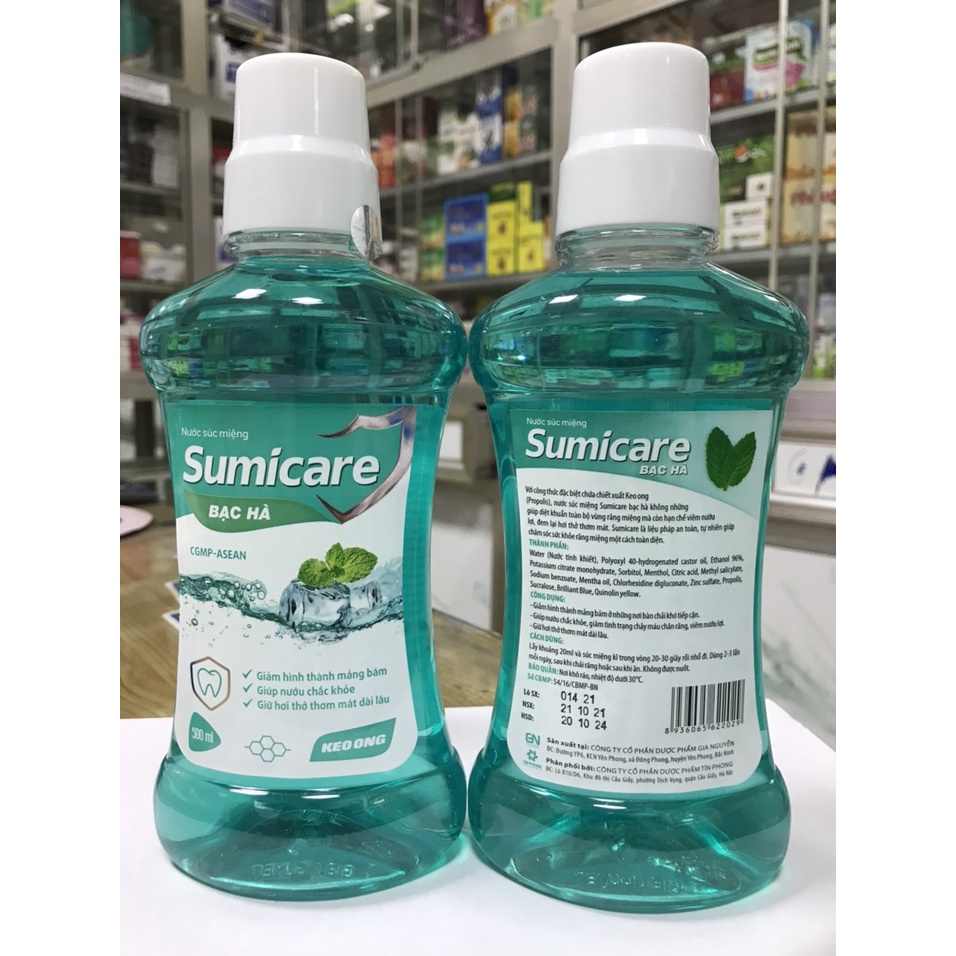 Nước súc miệng keo ong bạc hà Sumicare - chai 500ml