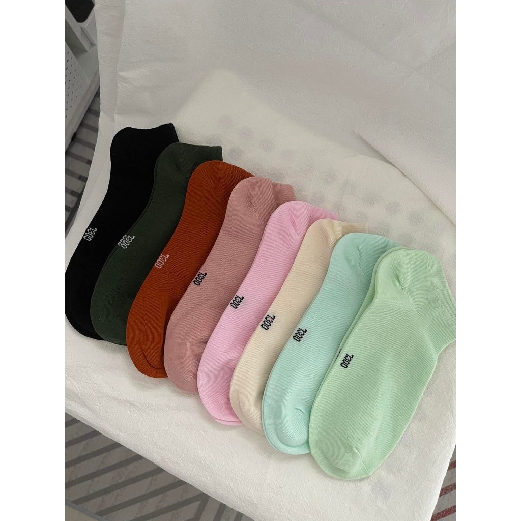 Tất vớ nữ cổ ngắn trơn pastel nhiều màu phong cách Hàn Quốc dễ thương