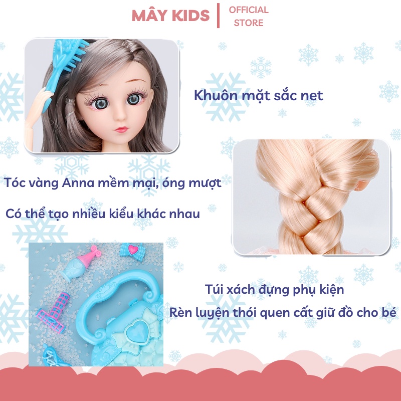 Đồ chơi bé gái búp bê barbi công chúa elsa hộp quà tặng cho bé - mây kids - ảnh sản phẩm 8