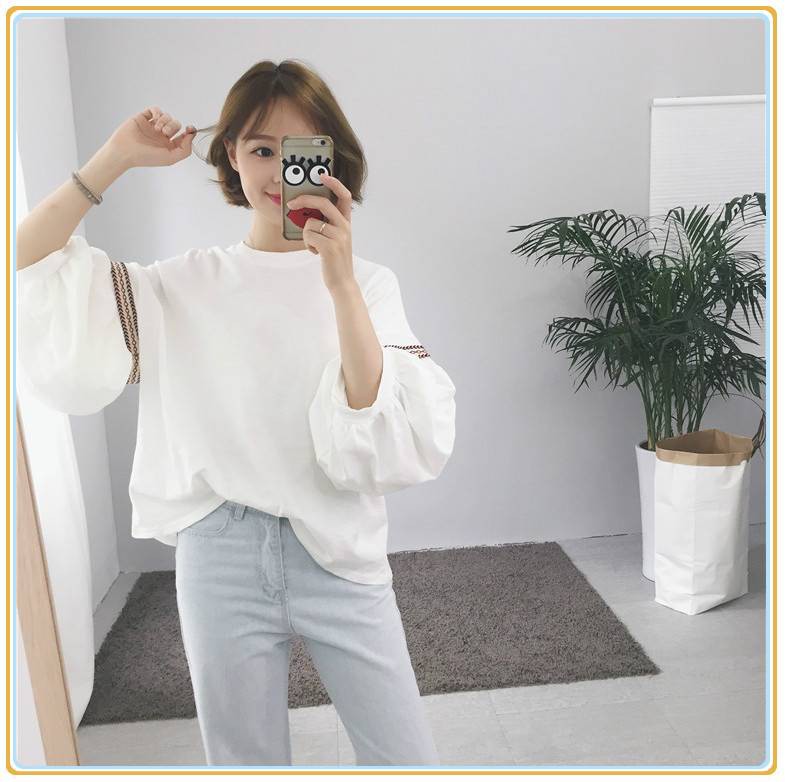 Áo Thun Dáng Rộng Phong Cách Hàn Quốc Thời Trang Nữ Dễ Thương