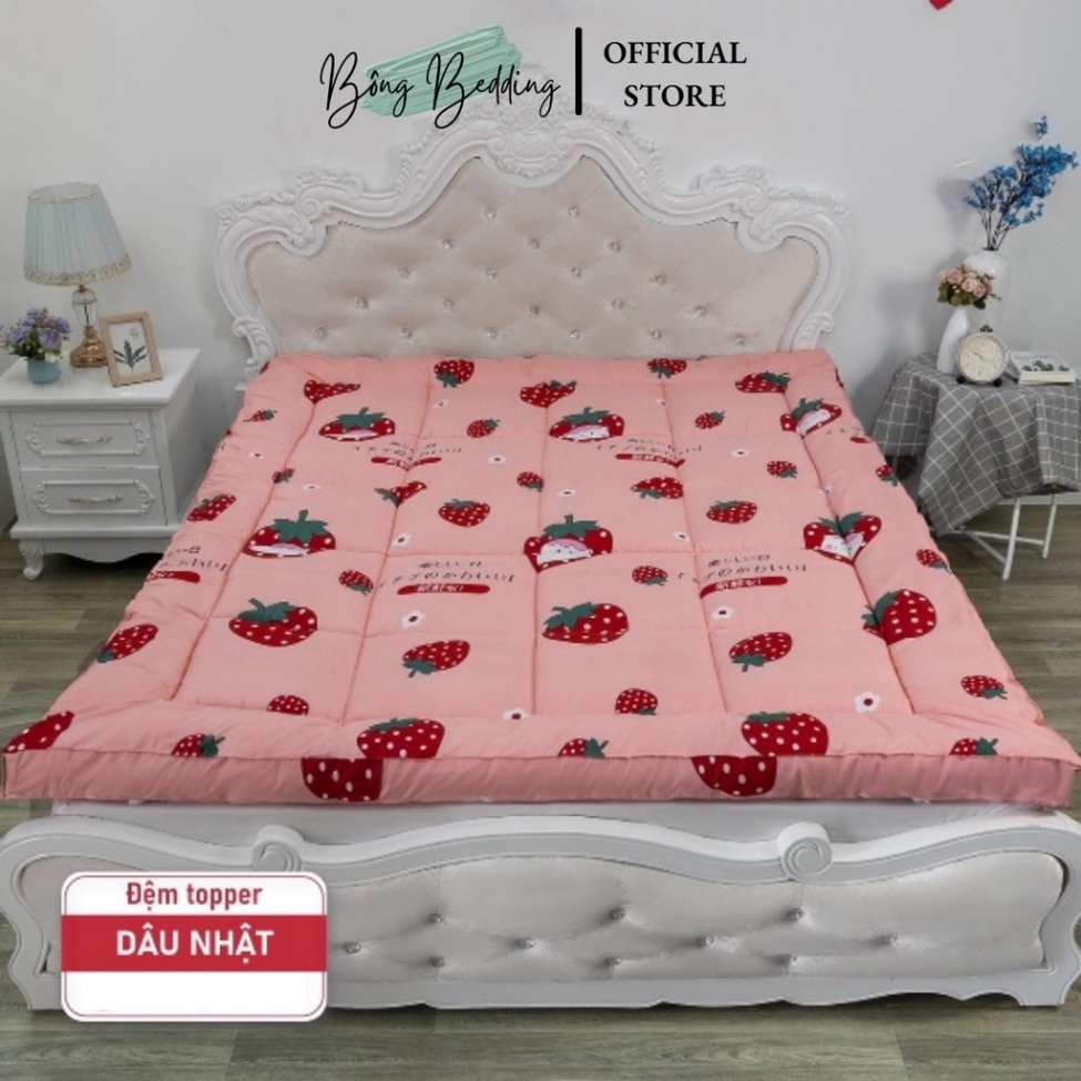 Topper Nệm Dày 5-6cm, Topper Làm Mềm Đệm Hàn Quốc Tiện Lợi Vải Cotton Poly, Gấp Gọn Khi Sử Dụng