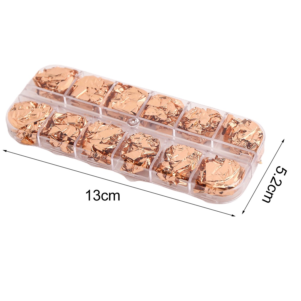 Hộp Giấy Foil 12 Ngăn Màu Sắc Đẹp Mắt Chống Phai Màu Trang Trí Móng Tay Nghệ Thuật Đa Năng Cho Nữ