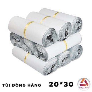 Túi gói hàng niêm phong NHỰA HVT, túi niêm phong bao bì túi đựng size 20*30 Trắng