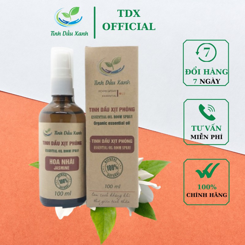 Tinh Dầu Xịt Hoa Nhài TDX Xịt Khử Mùi Phòng Ngủ,Ô Tô,Diệt Muỗi Dung Tích 100ML