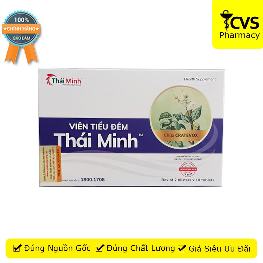 Viên Tiểu Đêm THÁI MINH (20 viên) - Giảm tiểu đêm, tiểu nhiều lần, thận kém