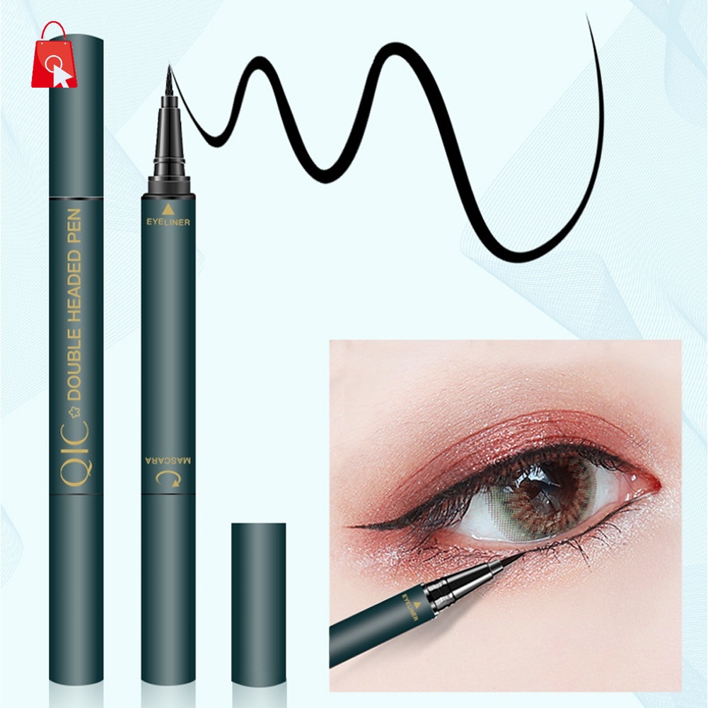 [Hàng mới về] Bút kẻ mắt phối mascara thiết kế 2 trong 1 màu đen lâu trôi chống thấm nước nhanh khô