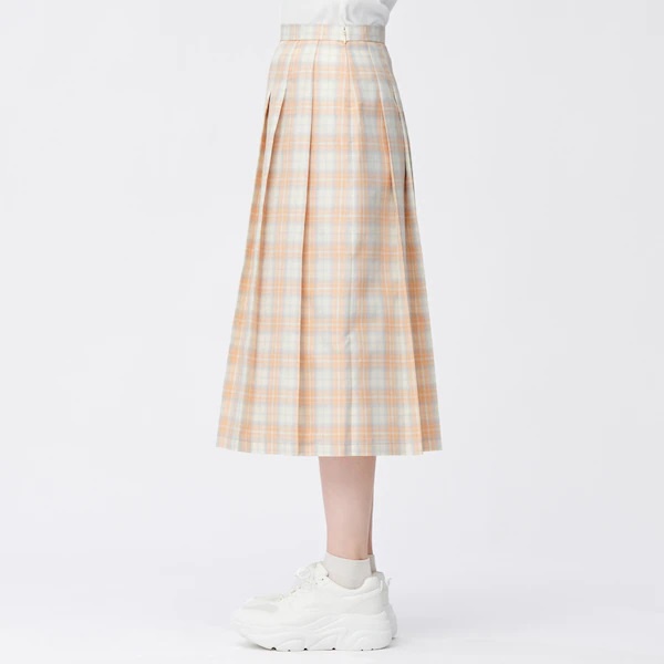 Chân váy caro xếp ly to bản - Chân váy nữ GU Nhật - Mã 340285