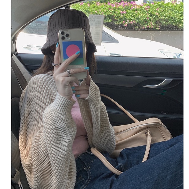 Áo khoác cardigan dệt kim dáng rộng chống nắng phong cách Hàn Quốc thời trang cho nữ